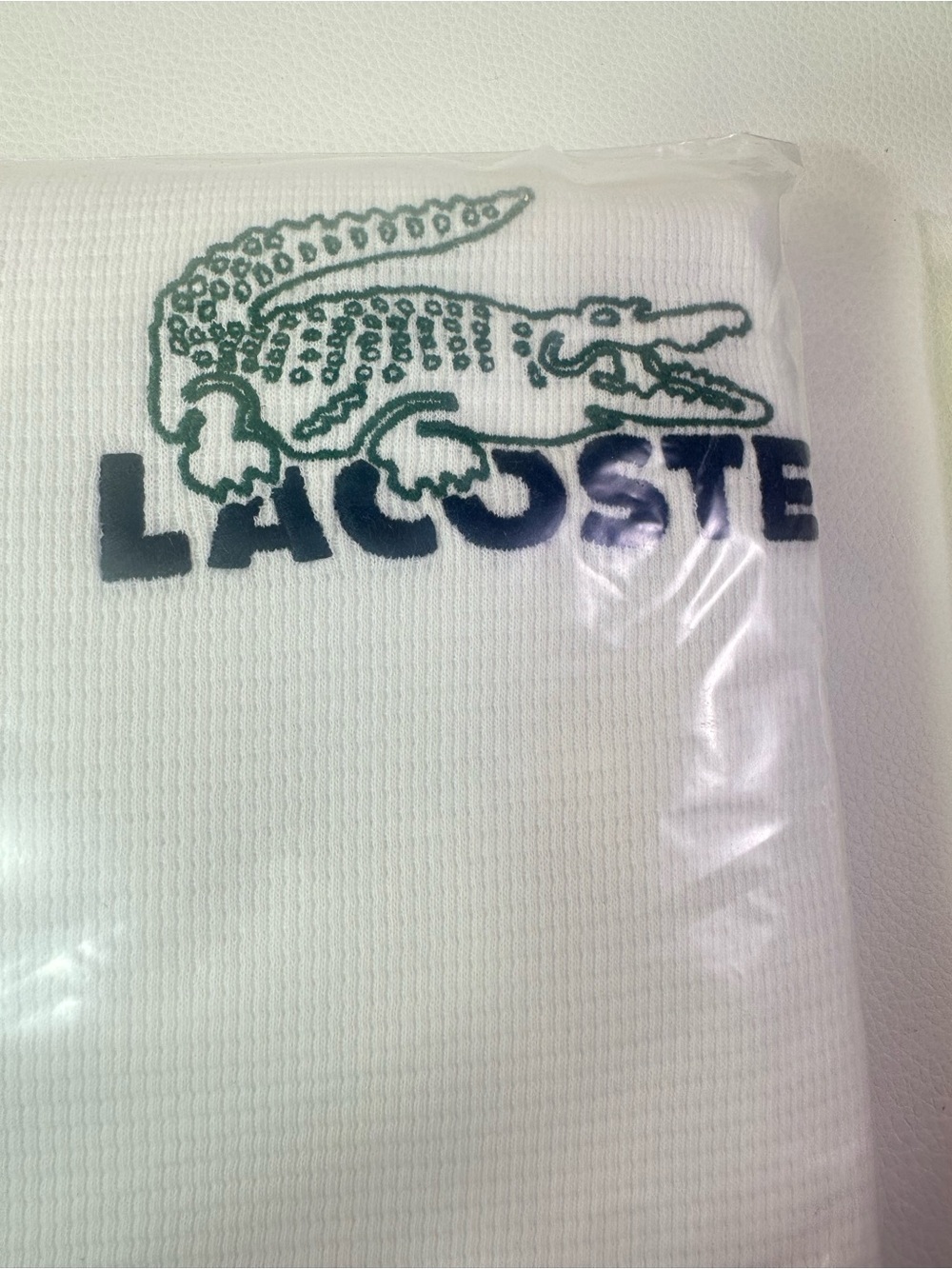 NEW Men's Lacoste Long Sleeve Waffle Knit Pajama Top T-Shirt Sz XXL 100% Cotton - Picture 4 of 6